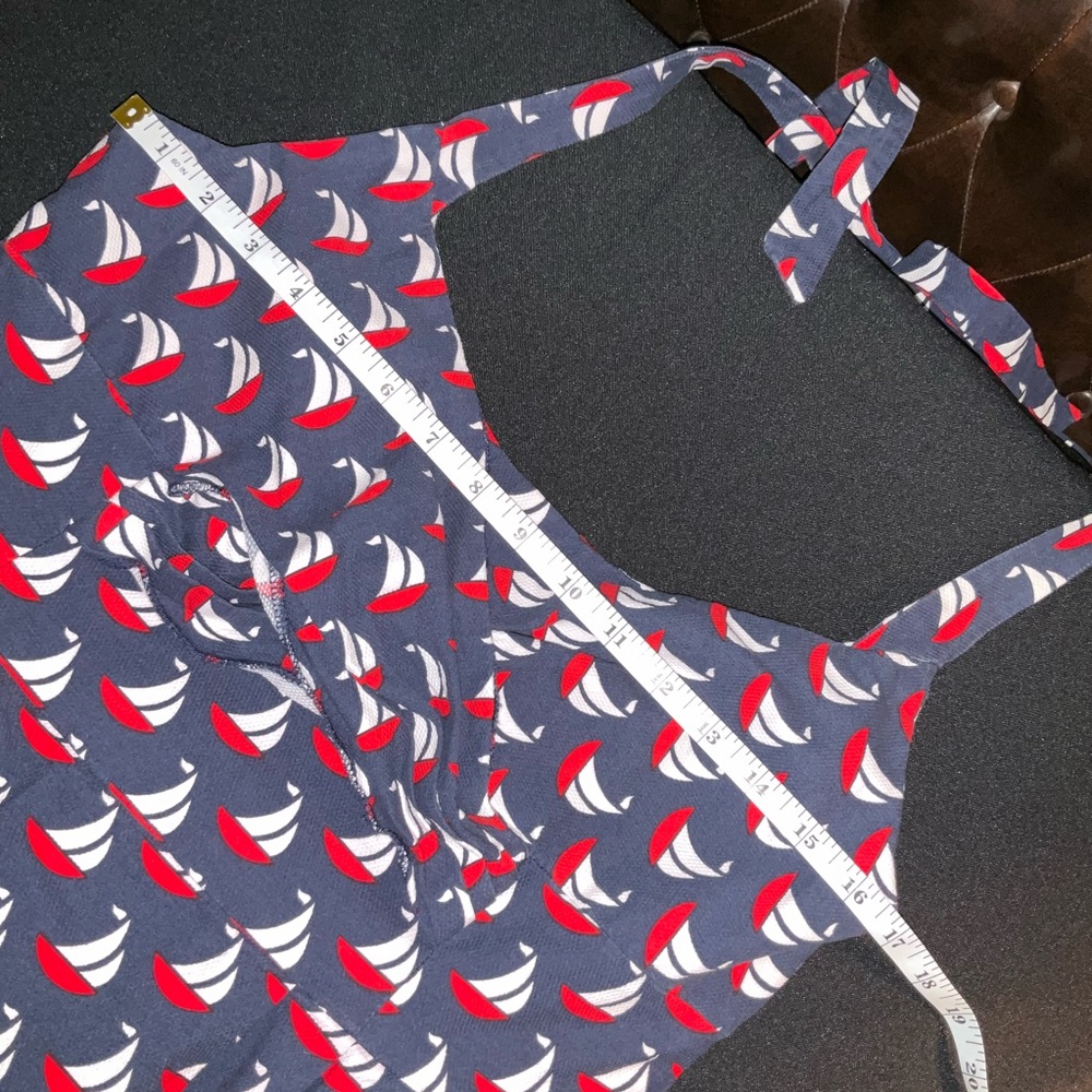 Anthropologie Red and Blue Nautical Print Halter Sundress - Picture 9 of 11
